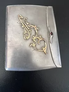 ANTIQUE RUSSIAN CIGARETTE SILVER 84 CASE 750 GOLD MONGRAM & RUBY ENGRAVED 1911 - Picture 1 of 13