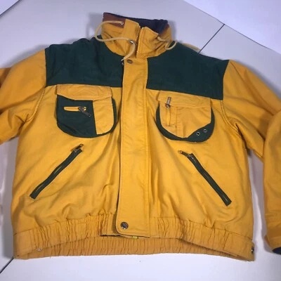 Chaqueta gruesa vintage Cooper Outerwear para hombre grande amarilla verde, Green Bay [CH15] Foto 1 de 4