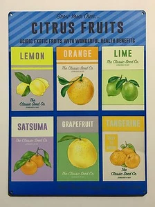 Grown Your Own Citrus Fruits - Wandschild aus Blech - Bild 1 von 1