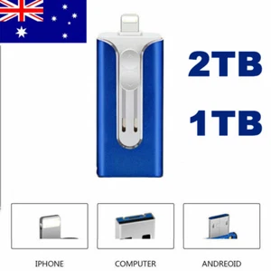 USB Flash Drive External Memory Photo Storage Stick Fr iPhone Android PC 2TB 1TB - Picture 1 of 9