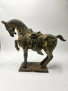 Japanese Cast Iron “Kisouma” War Horse Tang Dynasty Replica 10" Tall - Picture 1 of 12