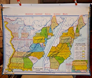 Social Science Maps Denoyer Geppert, RATIFICATION OF THE CONSTITUTION - Picture 1 of 2