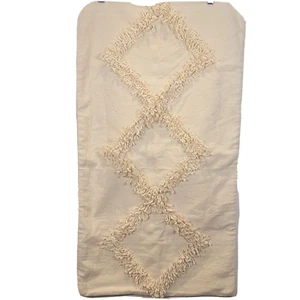 H&M Home Pillow Sham Cover 100% Cotton Natural 20"x35" Art Deco Boho Zippered - Picture 1 of 6