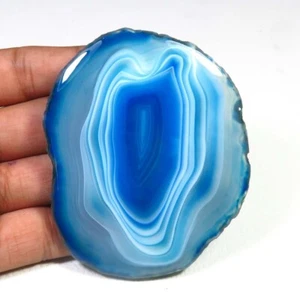 Blue Slice Geode Agate Gemstone 76x60mm Natural SLICE geode Cabochon DIY BS-1136 - Picture 1 of 4