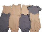 8 Set Short Sleeved Cotton Vests Bodysuits 6-9 Months Bundle Blue White 
