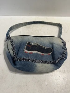 - Vintage Looking Denim Mini Bag Sneaker Themed Pocketbook - Picture 1 of 6