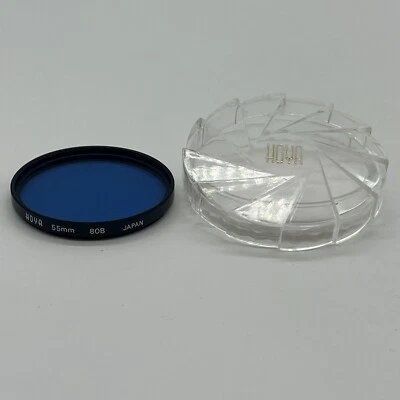 HOYA 55MM 80B Filter Blue with Plastic Case (A) Made in Japan - Image 1 of 4