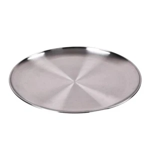 Metal Serving Tray - Round Silver Serving Tray - Circular Metal Platter - Coc... - Picture 1 of 6