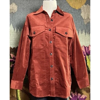 Nuevo con etiquetas Nuevo $118 Madewell Camisa de Pana Grande Chaqueta Rojo Óxido XS Foto 1 de 4