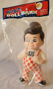 Vintage 1973 Bob's Big Boy Restaurant 9" Figure Vinyl Doll Bank - NEW in Package