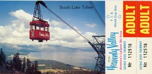 SOUTH LAKE TAHOE CA/NV UNUSED HEAVENLY VALLEY SCENIC RIDE TRAMWAYTICKET POSTCARD - Picture 1 of 2