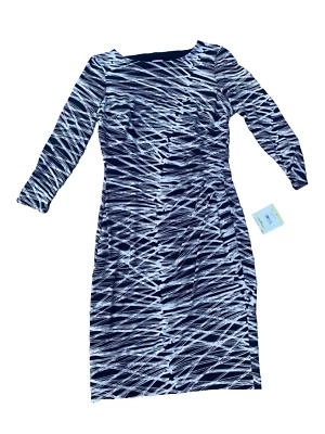 Nuevo con etiquetas Vestido Anne Klein Ajustado Acanalado Manga 3/4 Hasta la Rodilla Abstracto Cambio 4 Foto 1 de 4