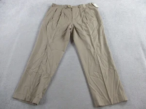 Lauren Ralph Lauren Pants Men 42x32 Khaki Tan Wool Cashmere Dress Slacks Trouser - Picture 1 of 13