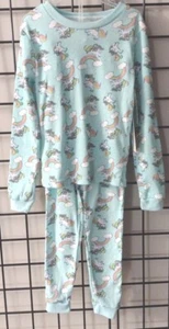 Girls Unicorn Mint 2pc Pajama Pants Set Size 6X Long Sleeves Elastic Waist - Picture 1 of 15