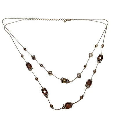 Gargantilla Facetada Miel Ámbar Acrílico Cuentas Collar Doble Hilo Ajustable 8-10 pulgadas Foto 1 de 4