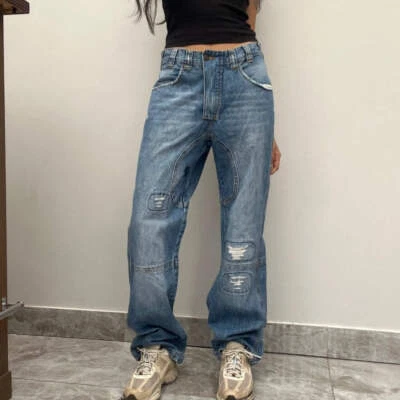 Pantalones de mezclilla Mek - 30W Reino Unido 10 algodón azul Foto 1 de 4