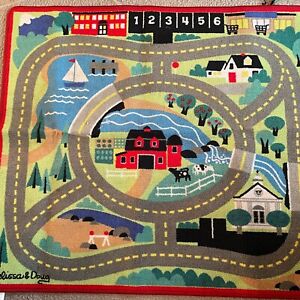 Melissa & Doug Round the Town Road Rug and Car Activity Play Mat #9400 35" x 39"