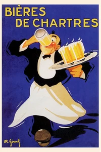 Póster publicitario vintage de bebidas de BIERES DE CHARTRES - Imagen 1 de 1