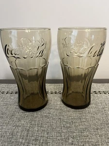 McDonalds Coca Cola 2er Set Braun Bernstein Trinkglas - Bild 1 von 2
