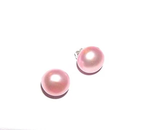 EARRINGS Pierced Studs ST Medium 8mm Freshwater GORGEOUS VERY LT PINK PEARLS - Picture 1 of 1