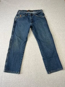 Wrangler FRAC50M FR Jeans Mens 34x30 Blue Denim Relaxed Fit Advance Comfort - Picture 1 of 11