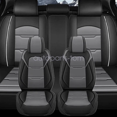 Full Surround Set For Mercedes Benz Car 5-Seat Cover Cushion Covers Gray&Black - Image 1 of 4