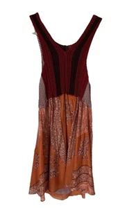 Neu 128 $ Free People ärmelloses Tunika-Top Damen Medium rot orange gehäkelt B6 - Bild 1 von 10
