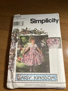 VINTAGE Daisy Kingdom Pattern Simplicity 9450 Girls Dress Choose Size 8-14 UNCUT - Picture 1 of 2