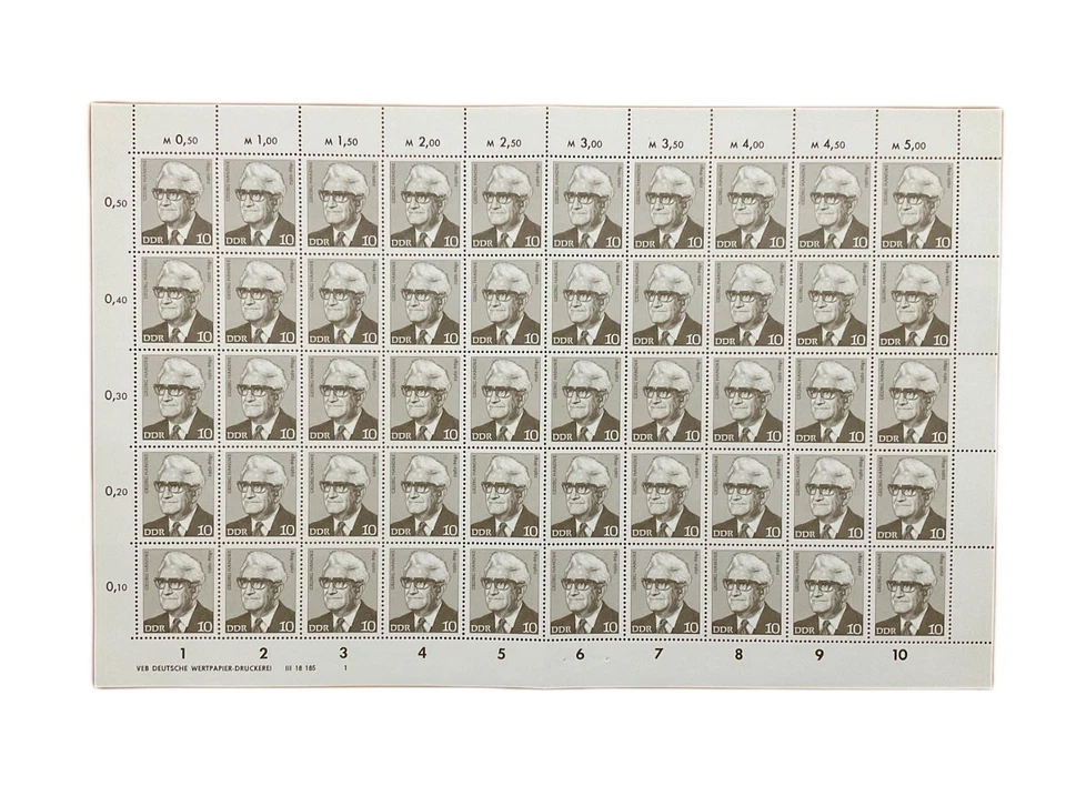 SA39g Germany DDR 1974 Personalities Labor Movement Georg Handke mint full sheet - Image 1 of 1