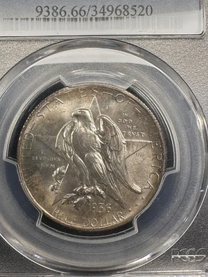 1936 P 50C Texas Commemorative Half Dollar PCGS MS66 High Grade Nice Strike - Image 1 of 4