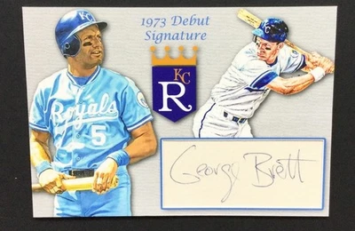 George Brett Autograph Custom 3x5 Card Royals Rookie HOF RC - Image 1 of 3