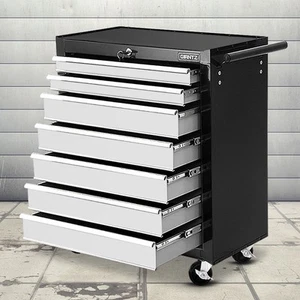 Giantz 7 Drawer Tool Box Cabinet Chest Trolley Storage Garage Toolbox Grey - Picture 1 of 8