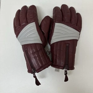 Vintage Retro ARIS Women’s Insulated Softan Leather Ski Gloves Size Small - Picture 1 of 9