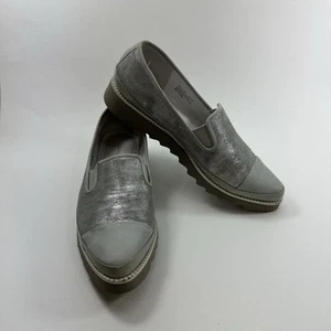 Zapato Mocasín Donald Pliner Beliz 6.5 Sin Cordones Cómodo Informal Gris Cuña - Imagen 1 de 8