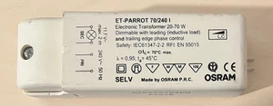OSRAM ET-PARROT 20-70W DIMMABLE ELECTRONIC TRANSFORMER - Picture 1 of 1