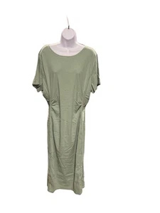 zuda Women's Dress Sz XL Rib with Ruching Green - Picture 1 of 3