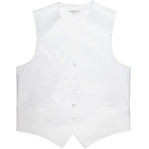 Nuevo Hombre Esmoquin Chaleco Blanco Solo Formal Boda Baile de graduación Fiesta 5XL 6XL - Imagen 1 de 3