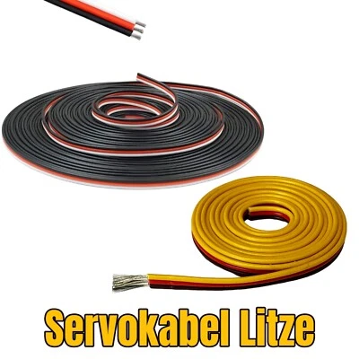 ✅ Servokabel Litze 26AWG 22AWG Kabel 1 2 3 4 5 10 Meter 3 Adrig für JR Futaba ✅ - Bild 1 von 4