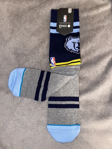 Stance NBA Memphis Grizzlies City Gym Crew Socks Large 9-12 Basketball Navy Gray Cover