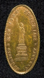 NEW YORK WORLD'S FAIR STATUE OF LIBERTY Elongated Cent US Bronze Penny Coin - Picture 1 of 2