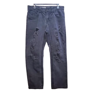 Platini Jeans Co Destroyed Denim Jeans Gr. 36 schwarz Regular Fit Gothic Biker - Bild 1 von 8