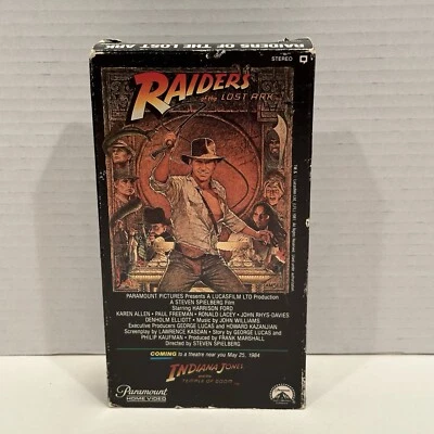 Indiana Jones Raiders of the Lost Ark VHS First Printing Vintage 1983 Video Rare - Image 1 of 4