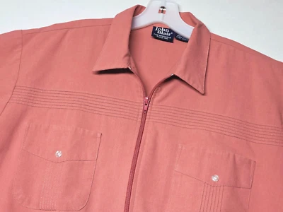 Винтажная мужская футболка John Blair размер Large на молнии коралл с длинным рукавом на молнии ретро - Изображение 1 из 4