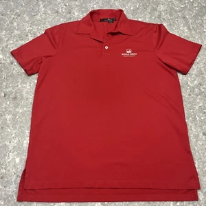 Mens RLX Ralph Lauren Polo Golf Shirt Wells Fargo Championship Red M - Picture 1 of 7