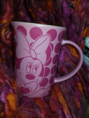 Taza de café con leche Minnie Mouse rosa a lunares auténtica parques de Walt Disney World  Foto 1 de 3