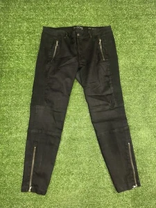 Zara Jeans Mens 34X28 Black Skinny Fit Denim Dark Wash Mid Rise Z1975 Zipper - Bild 1 von 5