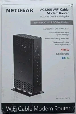 NETGEAR Cable Modem Built-in WiFi Router (C6230) AC1200 DOCSIS 3.0 Open Box - Image 1 of 3