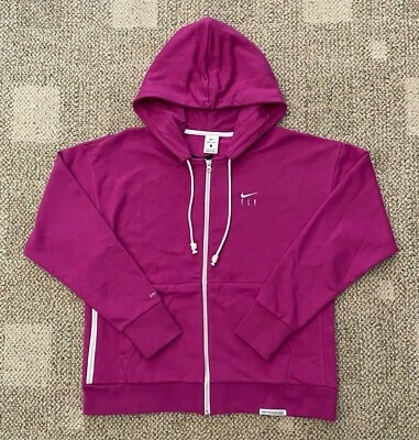 耐克连帽夹克全拉链 Swoosh Fly 标准发行 FZ CU3793 $90 女式 L — 第 1/4 张图片