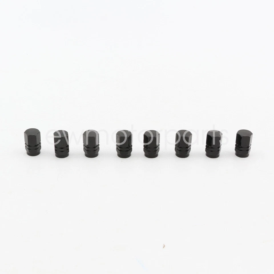 8x Black Aluminum Hexagon Style Wheel Rim Tyre Valve Stem Caps fit for Harley - Image 1 of 4