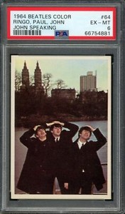 1964 Topps Beatles Color #64 PSA 6 EX-NM Ringo Paul John - John Speaking POP 15